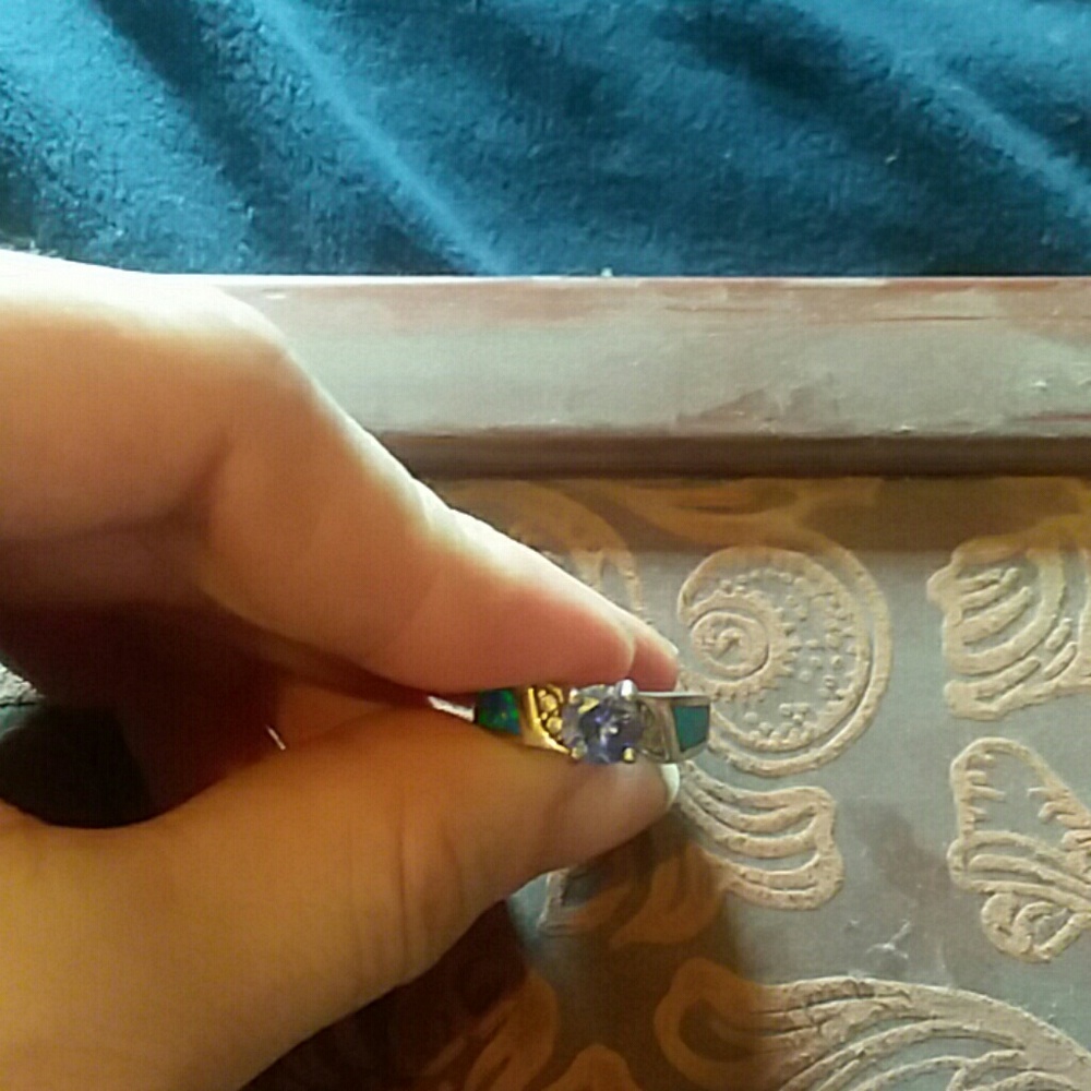 Tanzanite and opal ring